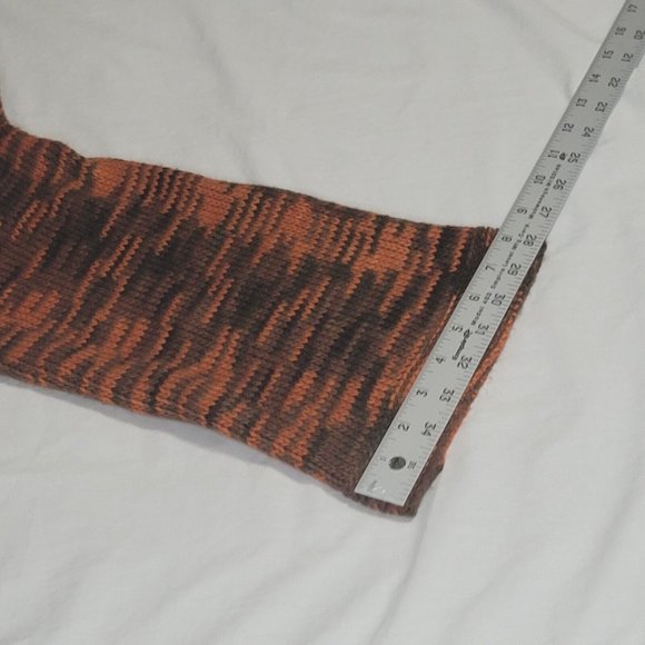 CATO Cardigan Sweater  Hooded Long Women's 14/16W Long Bell Sleeves Orange/Brown - Picture 3 of 10